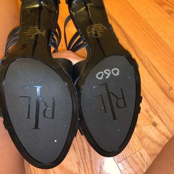 Ralph Lauren Women's 'Saba' Black Leather Sandals - Picture 6 of 6